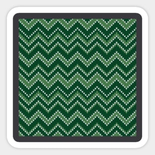 Retro Christmas green chevron knit Sticker